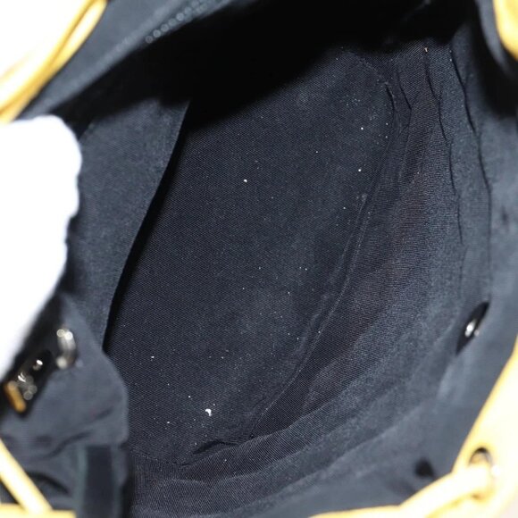 CHANEL Matelasse Backpack Lamb Skin Yellow Silver CC Auth 118937M main image 10